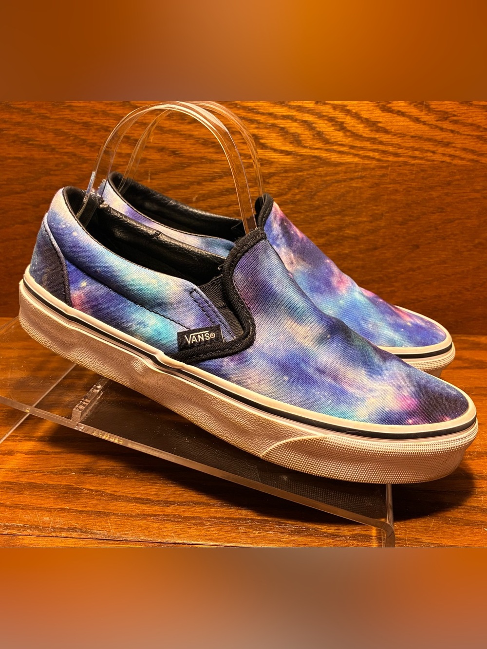 Vans Galaxy Print Classic Slip On Canvas Sneakers Blue Purple WITH BOX W8 / M6.5